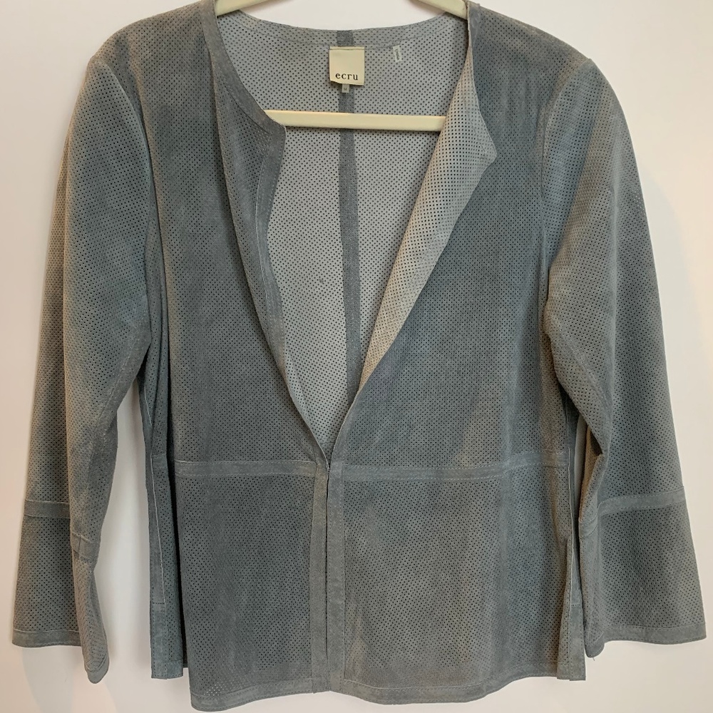 Ecru Grey Suede Jacket